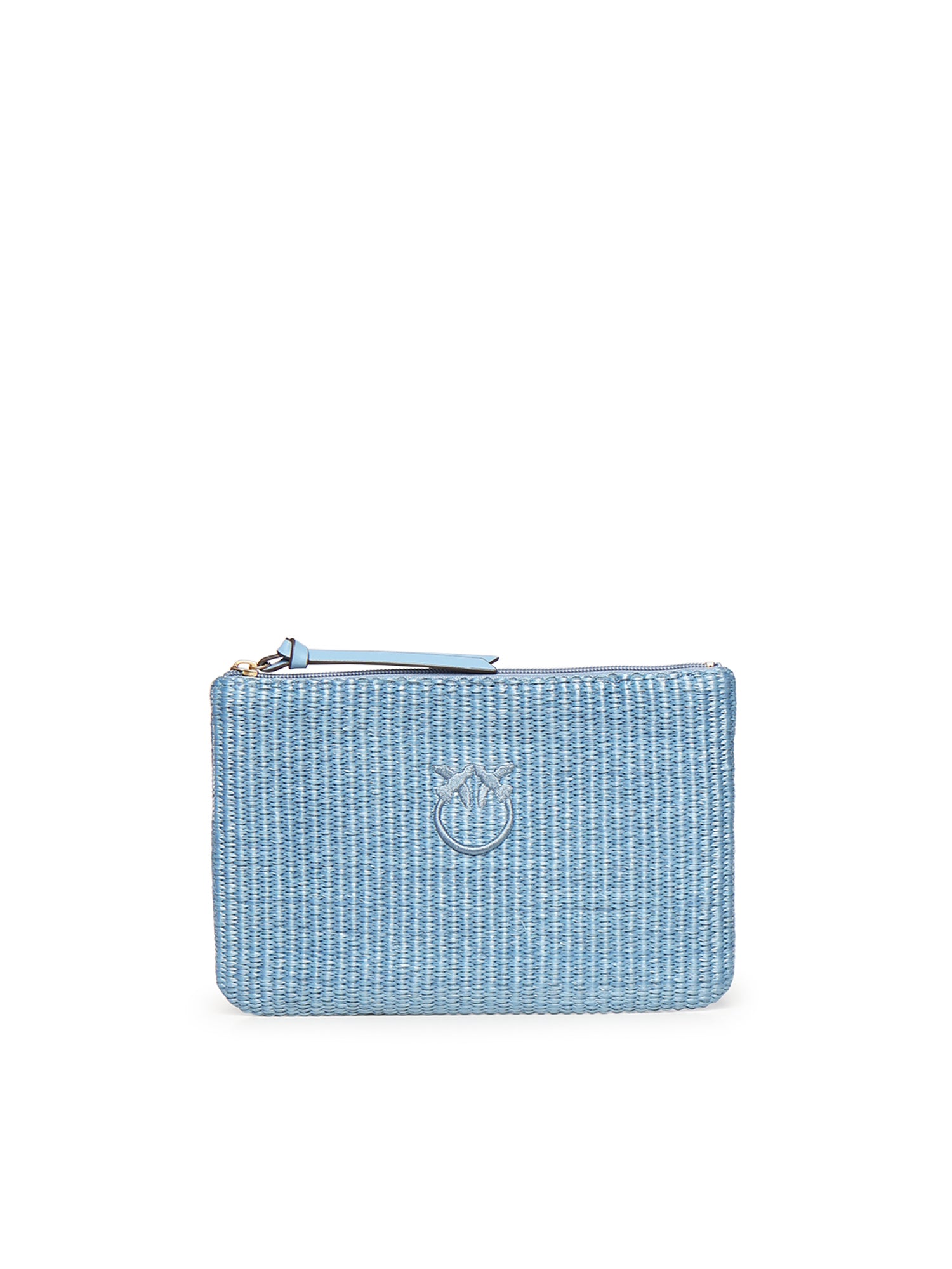 Pochette in rafia con logo Love Birds 106763 A39YE5YQ PINKO 