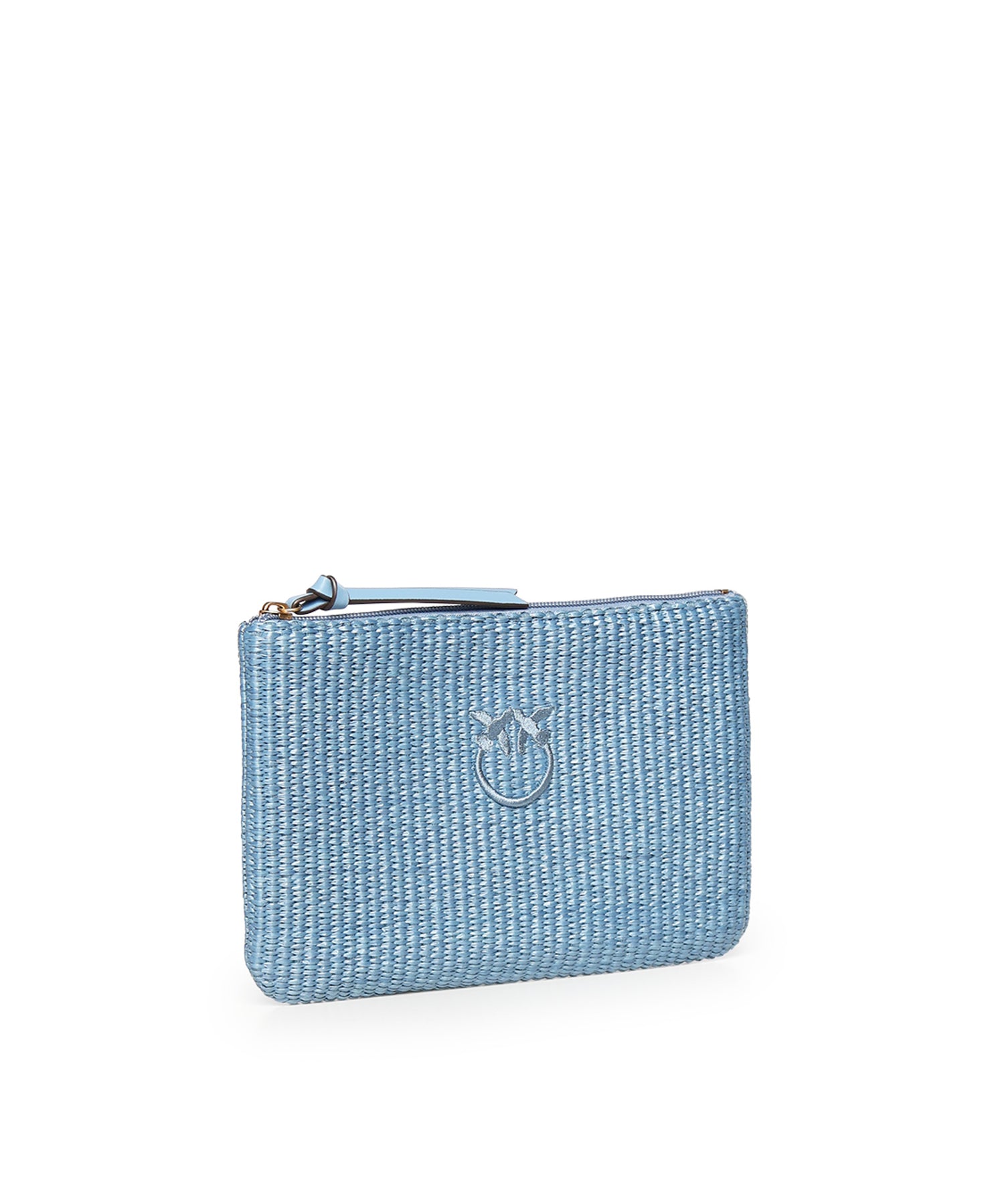 Pochette in rafia con logo Love Birds 106763 A39YE5YQ PINKO 