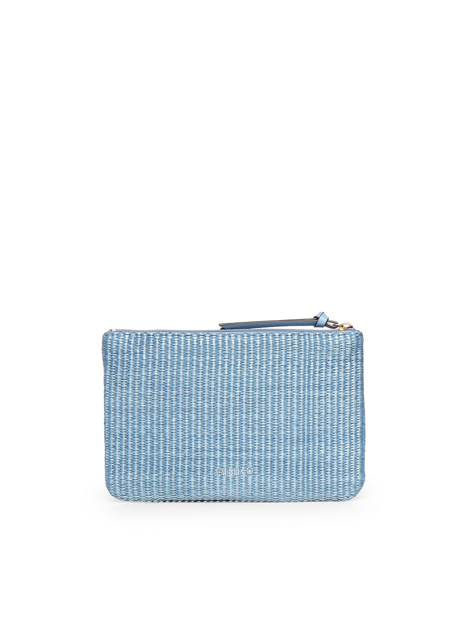 Pochette in rafia con logo Love Birds 106763 A39YE5YQ PINKO 