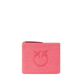 Pochette in rafia con logo Love Birds 106763 A39YN17Q PINKO 
