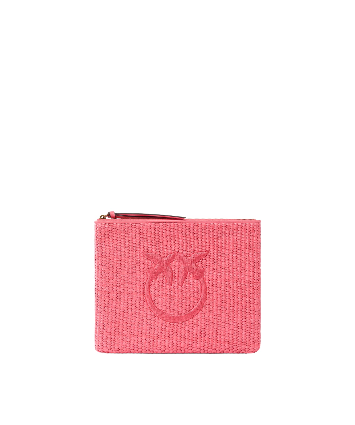 Pochette in rafia con logo Love Birds 106763 A39YN17Q PINKO 