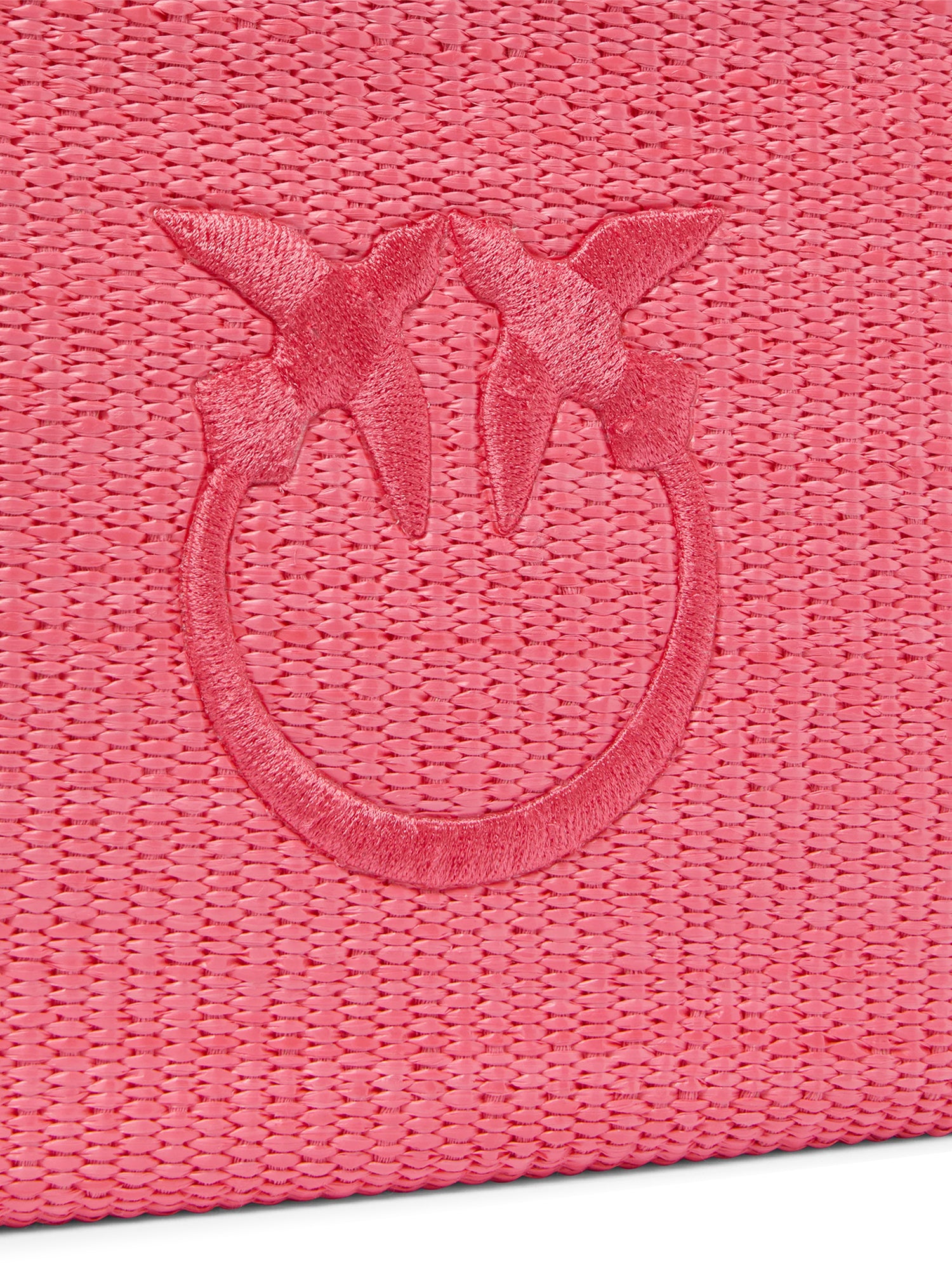 Pochette in rafia con logo Love Birds 106763 A39YN17Q PINKO 