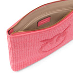 Pochette in rafia con logo Love Birds 106763 A39YN17Q PINKO 