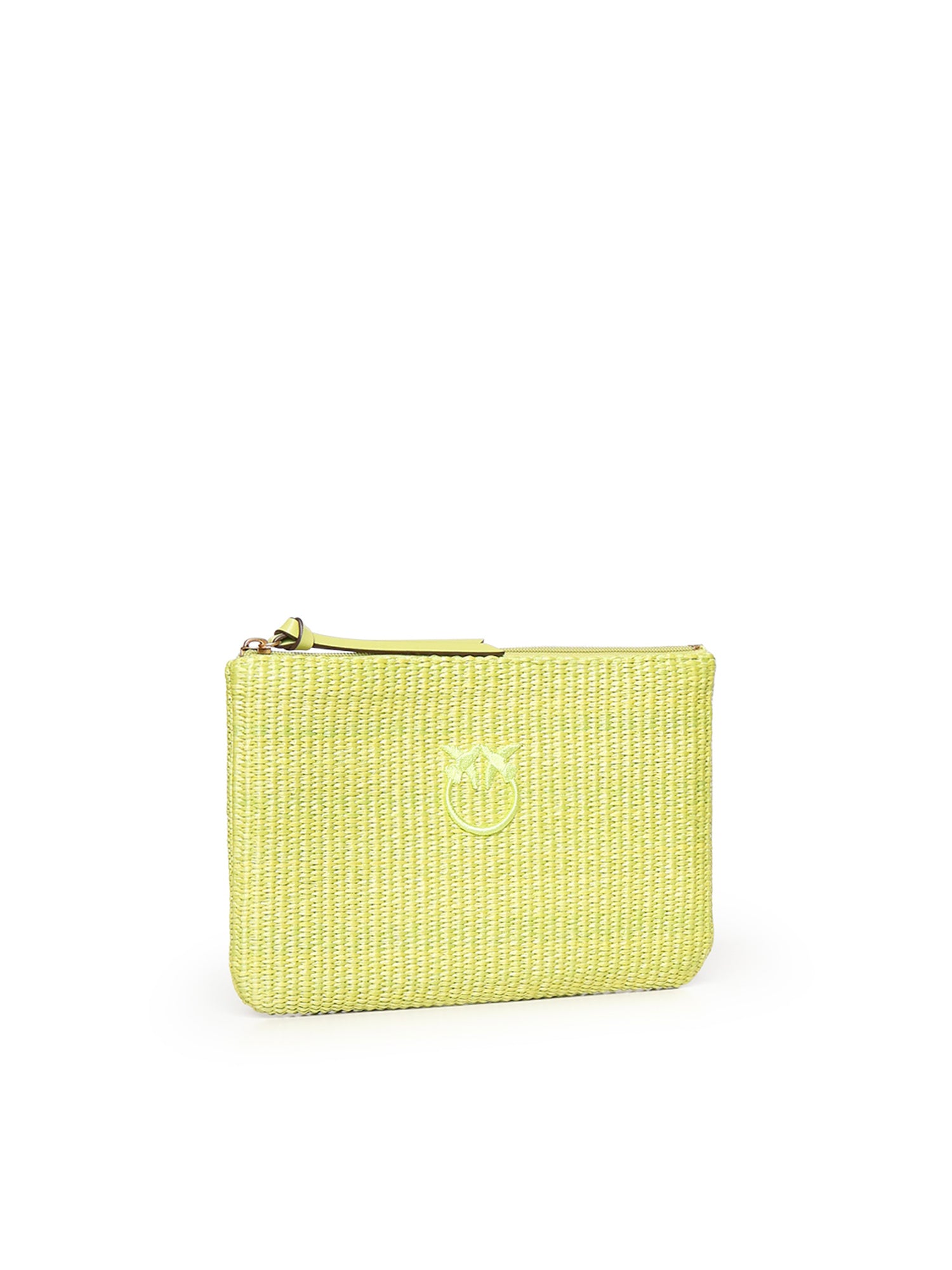 Pochette in rafia con logo Love Birds 106763 A39YVV0Q PINKO 
