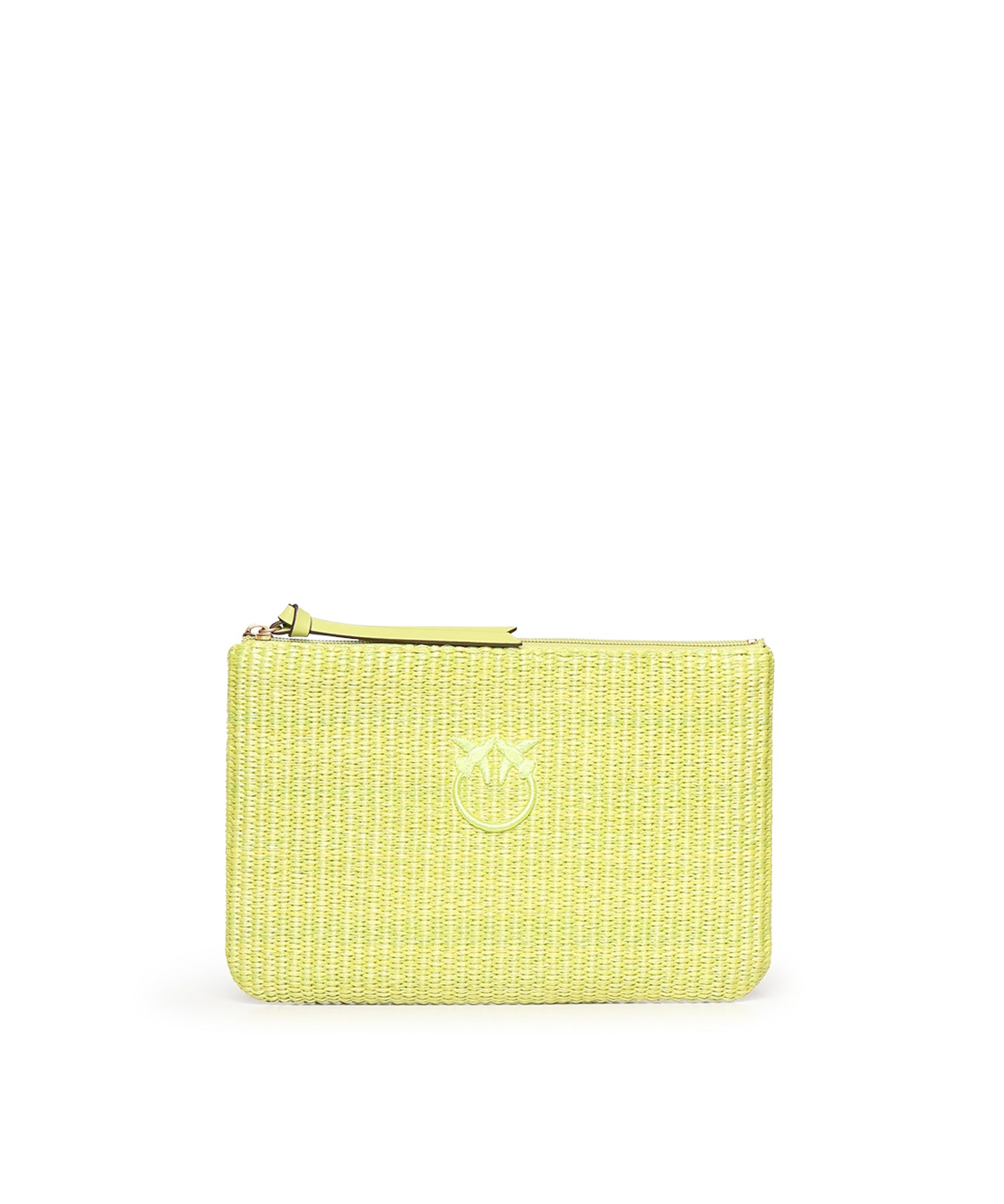 Pochette in rafia con logo Love Birds 106763 A39YVV0Q PINKO 