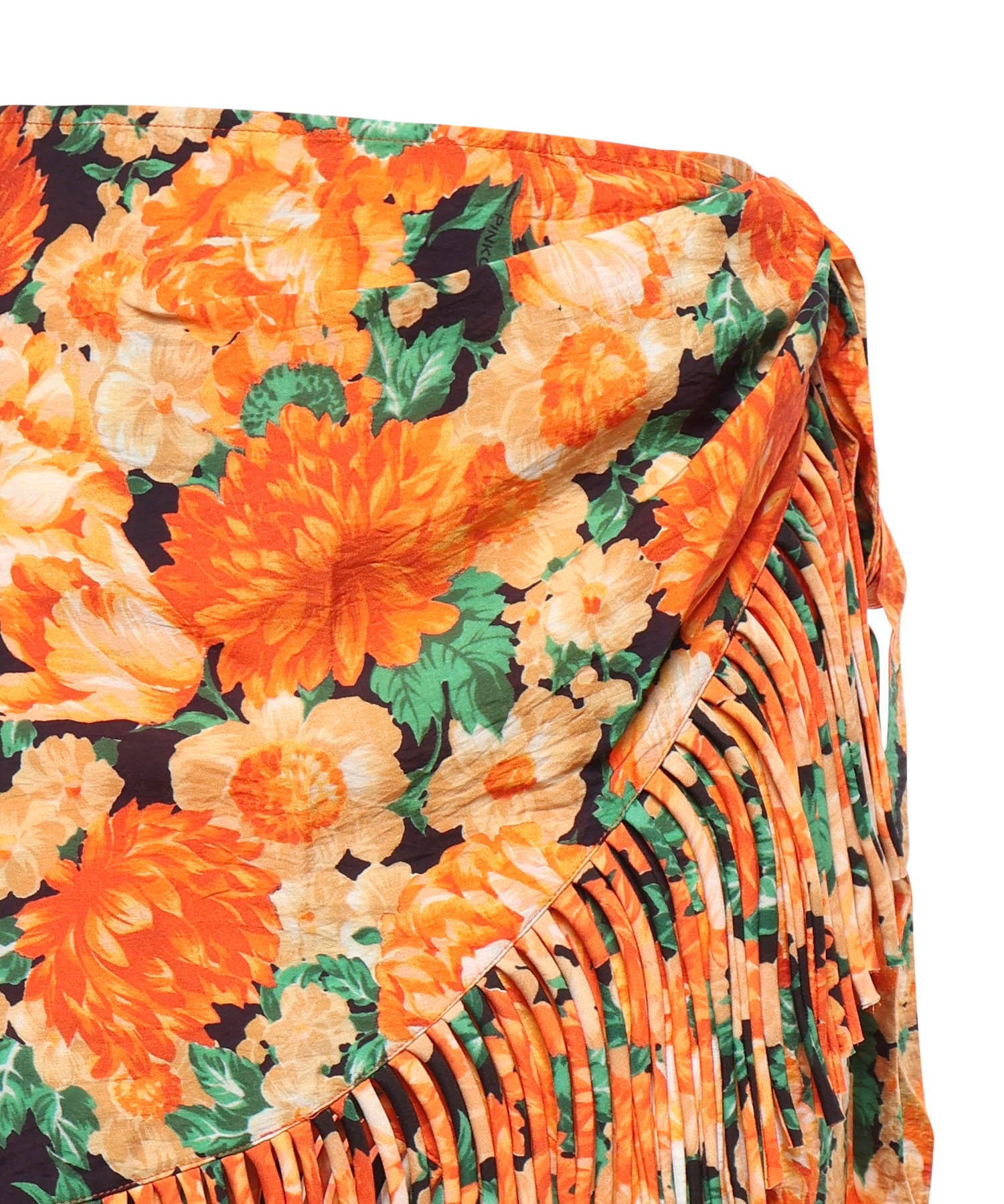Gonna corta con frange e stampa Botanic Garden 106819 A3AOAS4 PINKO 
