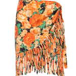 Gonna corta con frange e stampa Botanic Garden 106819 A3AOAS4 PINKO 