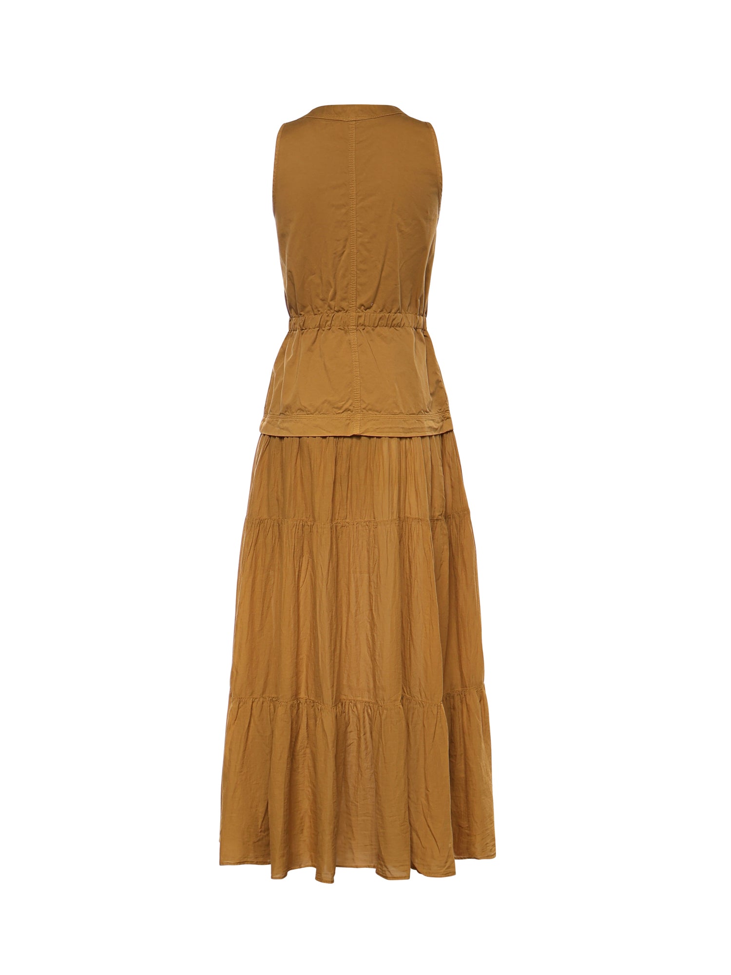 Abito lungo in cotone con balza e nastri 106822 A3AXL25 PINKO 