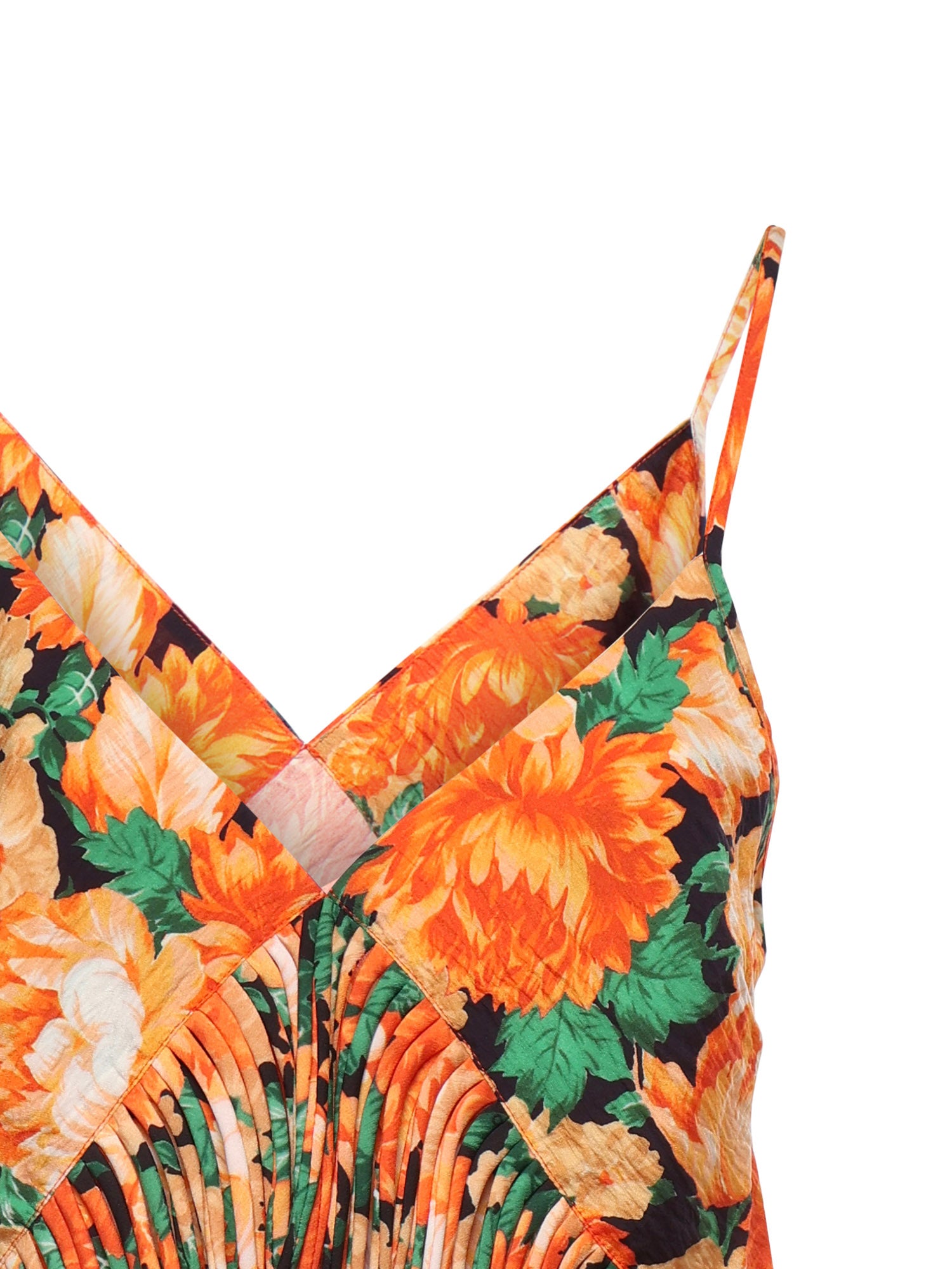 Top smanicato con frange e stampa floreale 106823 A3AOAS4 PINKO 