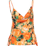 Top smanicato con frange e stampa floreale 106823 A3AOAS4 PINKO 