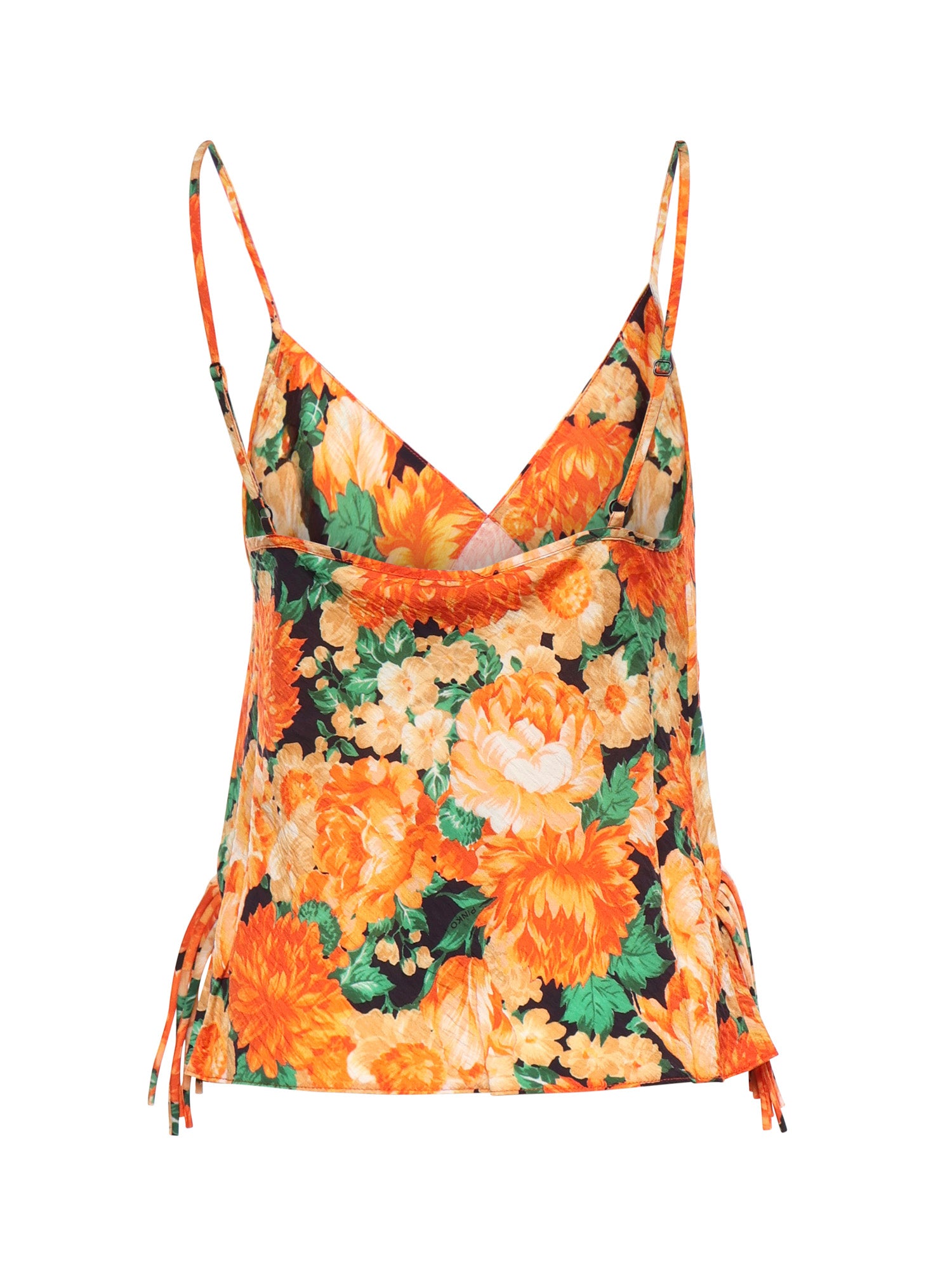 Top smanicato con frange e stampa floreale 106823 A3AOAS4 PINKO 