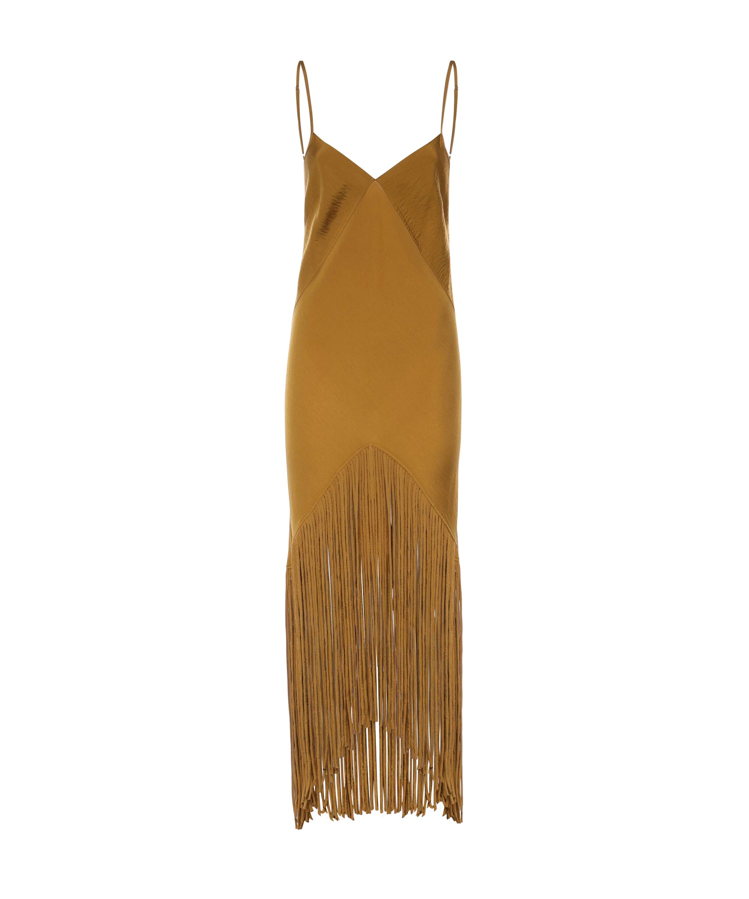 Abito lungo sottoveste con frange 106825 A3AYL25 PINKO 