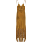Abito lungo sottoveste con frange 106825 A3AYL25 PINKO 