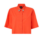 Camicia cropped con dettagli metallici 106826 A2LDA99 PINKO 