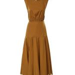 Abito midi smanicato con pieghe e cut-out 106828 A2LDL25 PINKO 