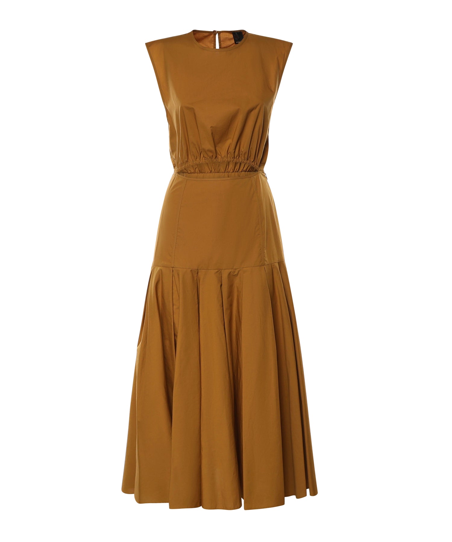 Abito midi smanicato con pieghe e cut-out 106828 A2LDL25 PINKO 