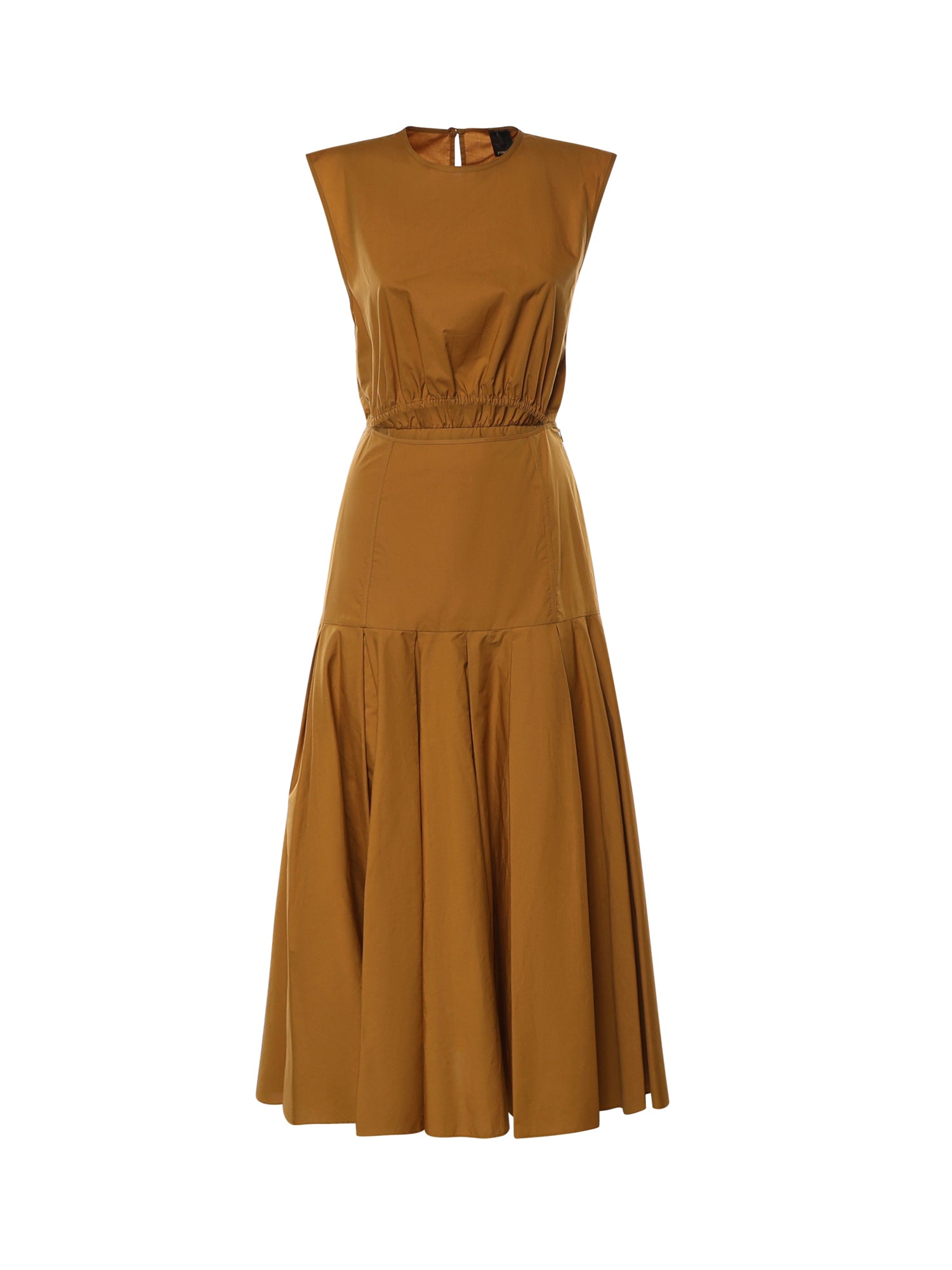 Abito midi smanicato con pieghe e cut-out 106828 A2LDL25 PINKO 