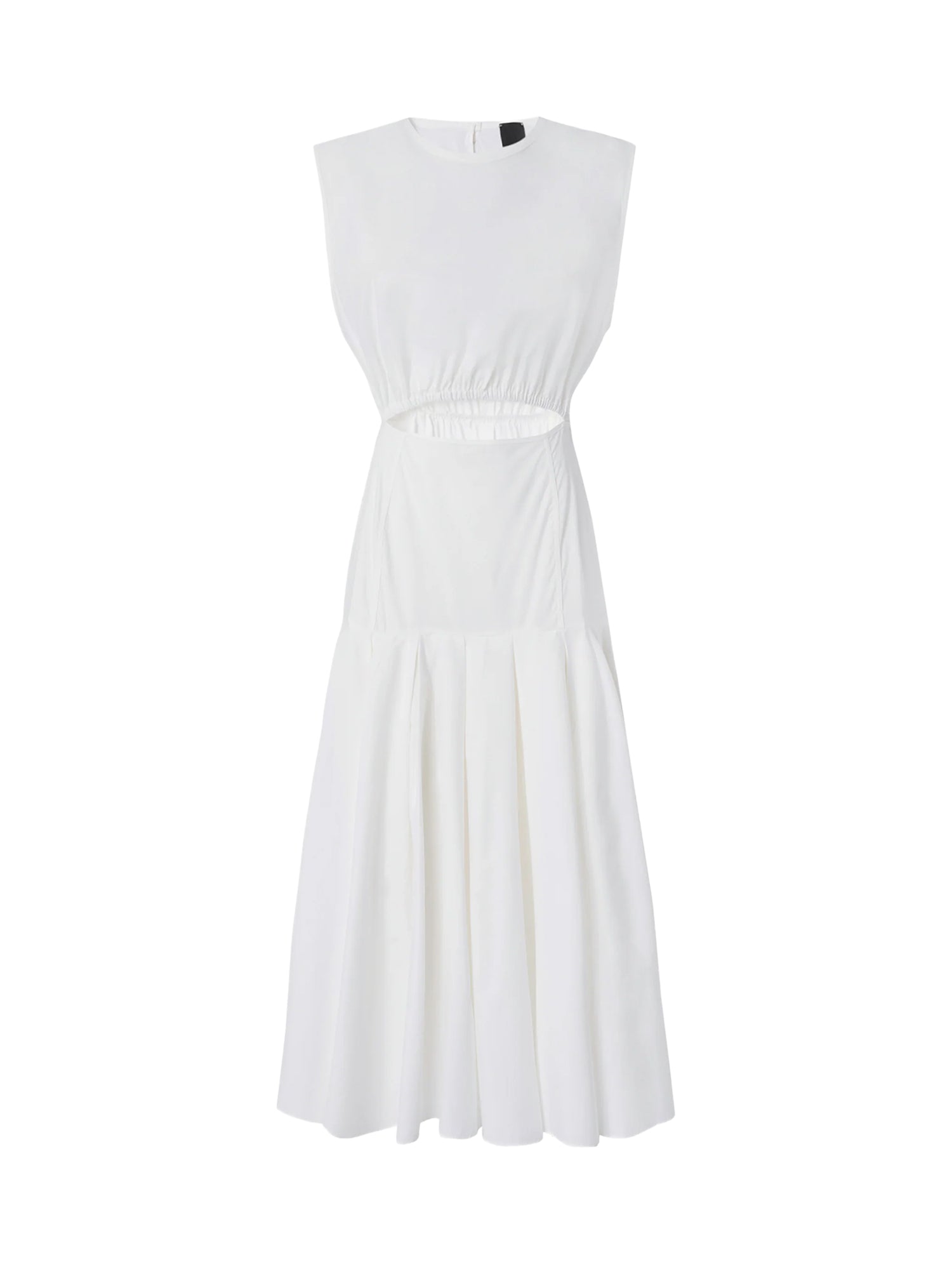 Abito midi smanicato con pieghe e cut-out 106828 A2LDZ05 PINKO 