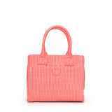Borsa shopper piccola Beach in rafia con logo Love Birds<BR/> 106832 A39YN17 PINKO 
