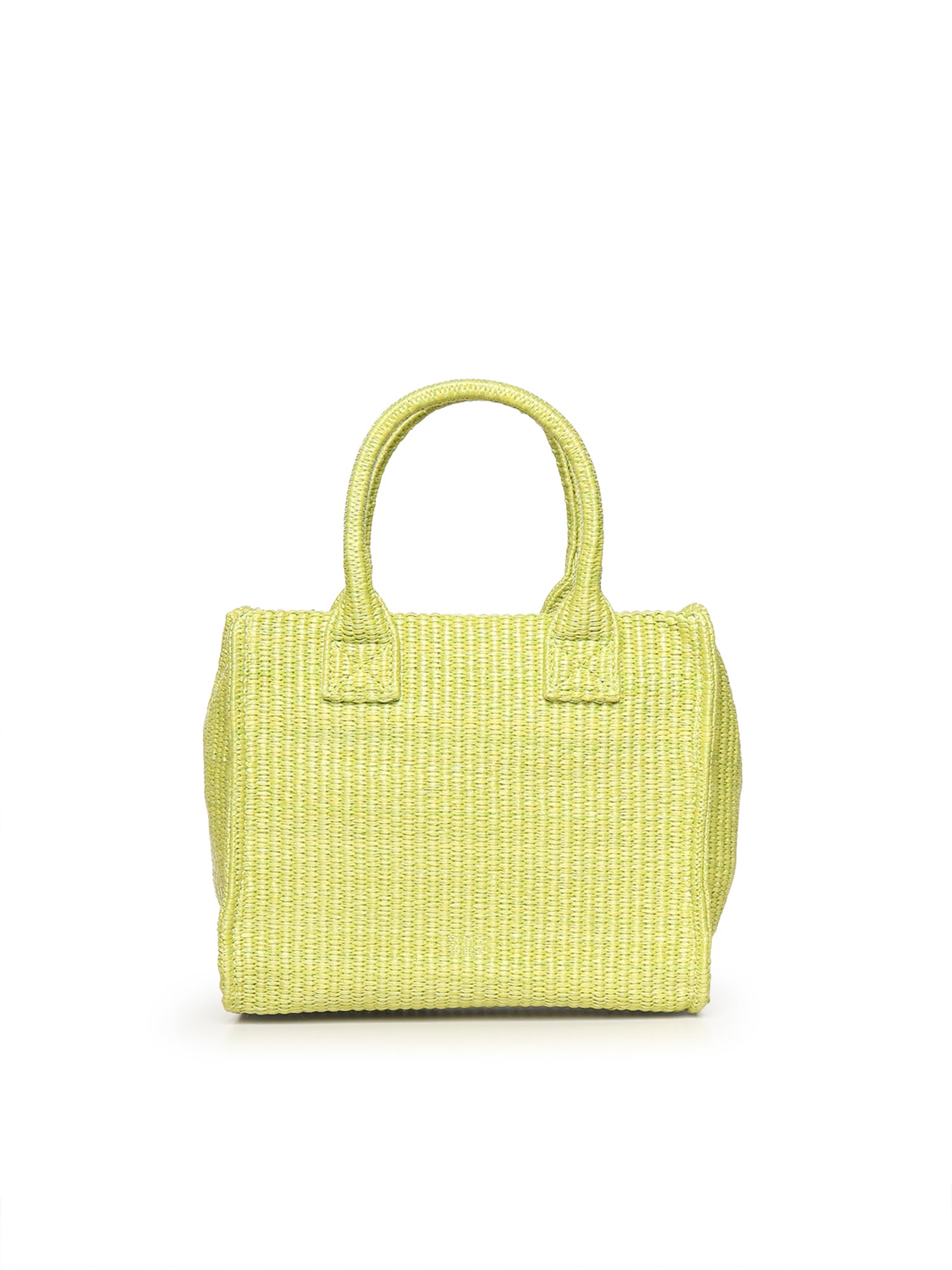 Borsa shopper piccola Beach in rafia con logo Love Birds 106832 A39YVV0 PINKO 