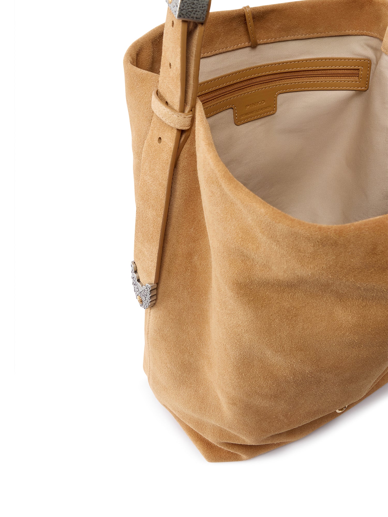Borsa a tracolla grande Bucket Big in suede 106834 A0F6L08A PINKO 
