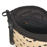 Borsa a tracolla Bucket Mini in rafia con motivo chevron 106835 A391HZ3Q PINKO 