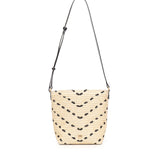 Borsa a tracolla Bucket Mini in rafia con motivo chevron 106835 A391HZ3Q PINKO 