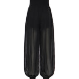 Pantaloni in voile crêpe di misto cotone 106845 A3O2Z99 PINKO 