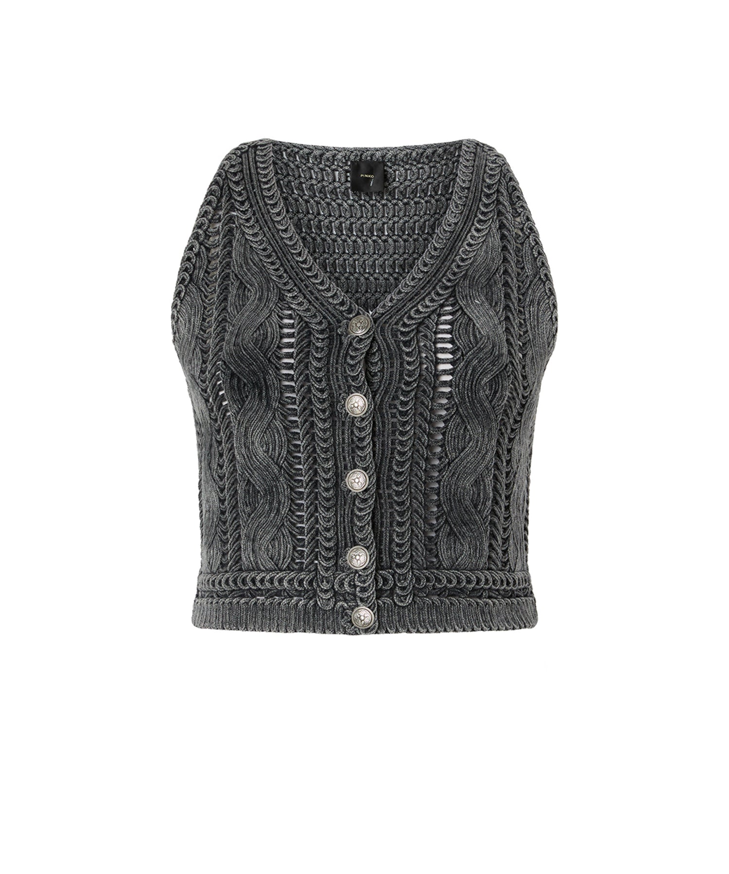 Gilet Myrtus in maglia di cotone 106859 A3BAI91 PINKO 