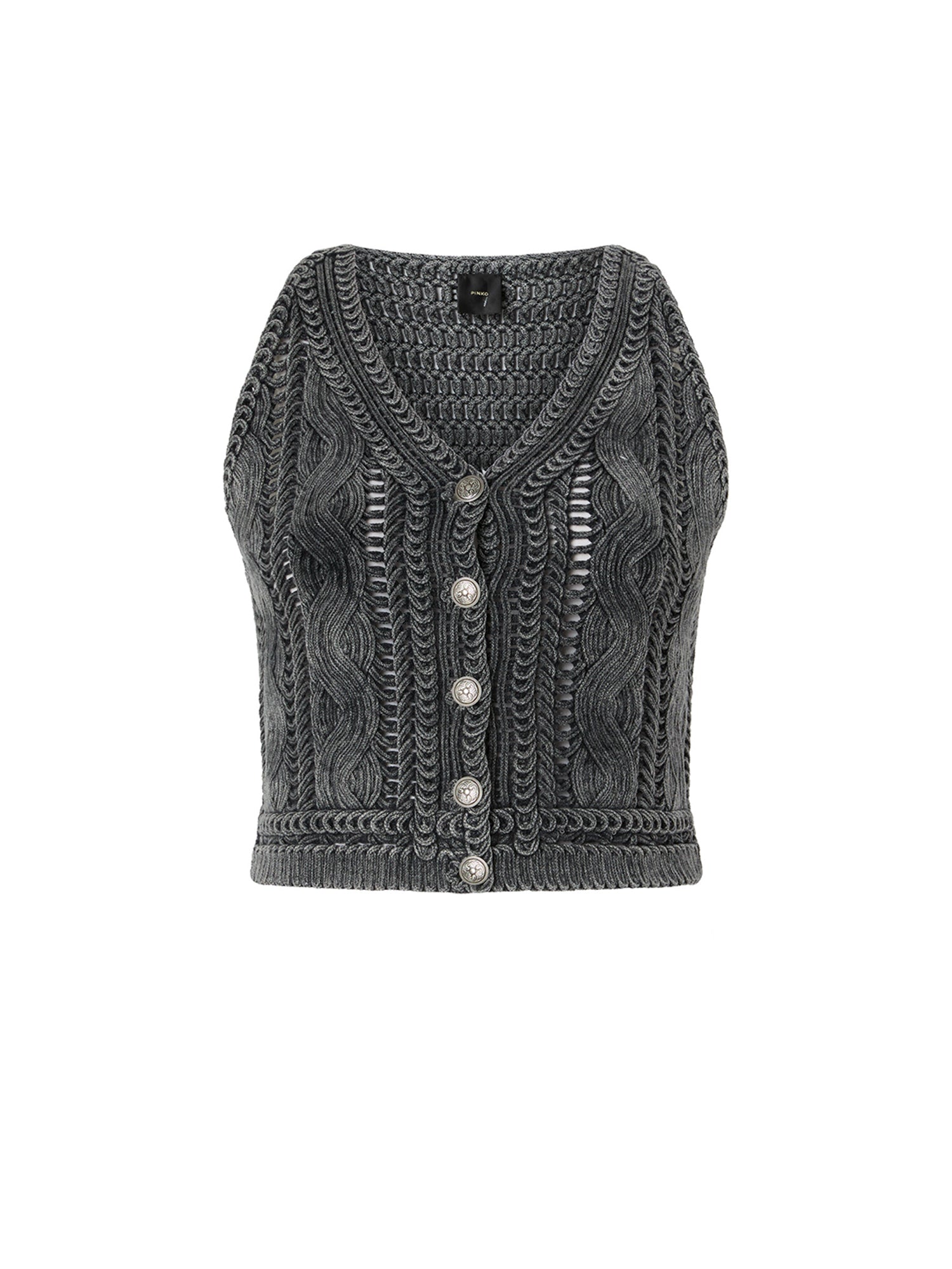 Gilet Myrtus in maglia di cotone 106859 A3BAI91 PINKO 