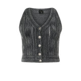 Gilet Myrtus in maglia di cotone 106859 A3BAI91 PINKO 