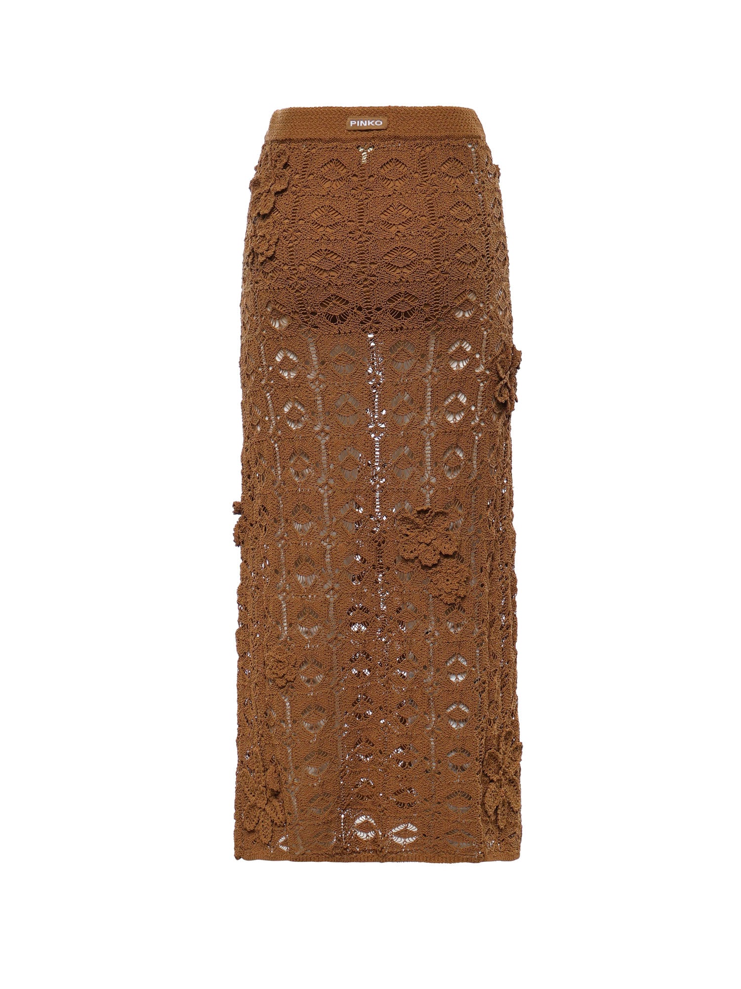 Gonna midi in crochet con fiori 106861 A3B8L25 PINKO 