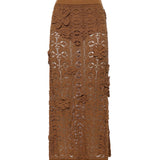 Gonna midi in crochet con fiori 106861 A3B8L25 PINKO 