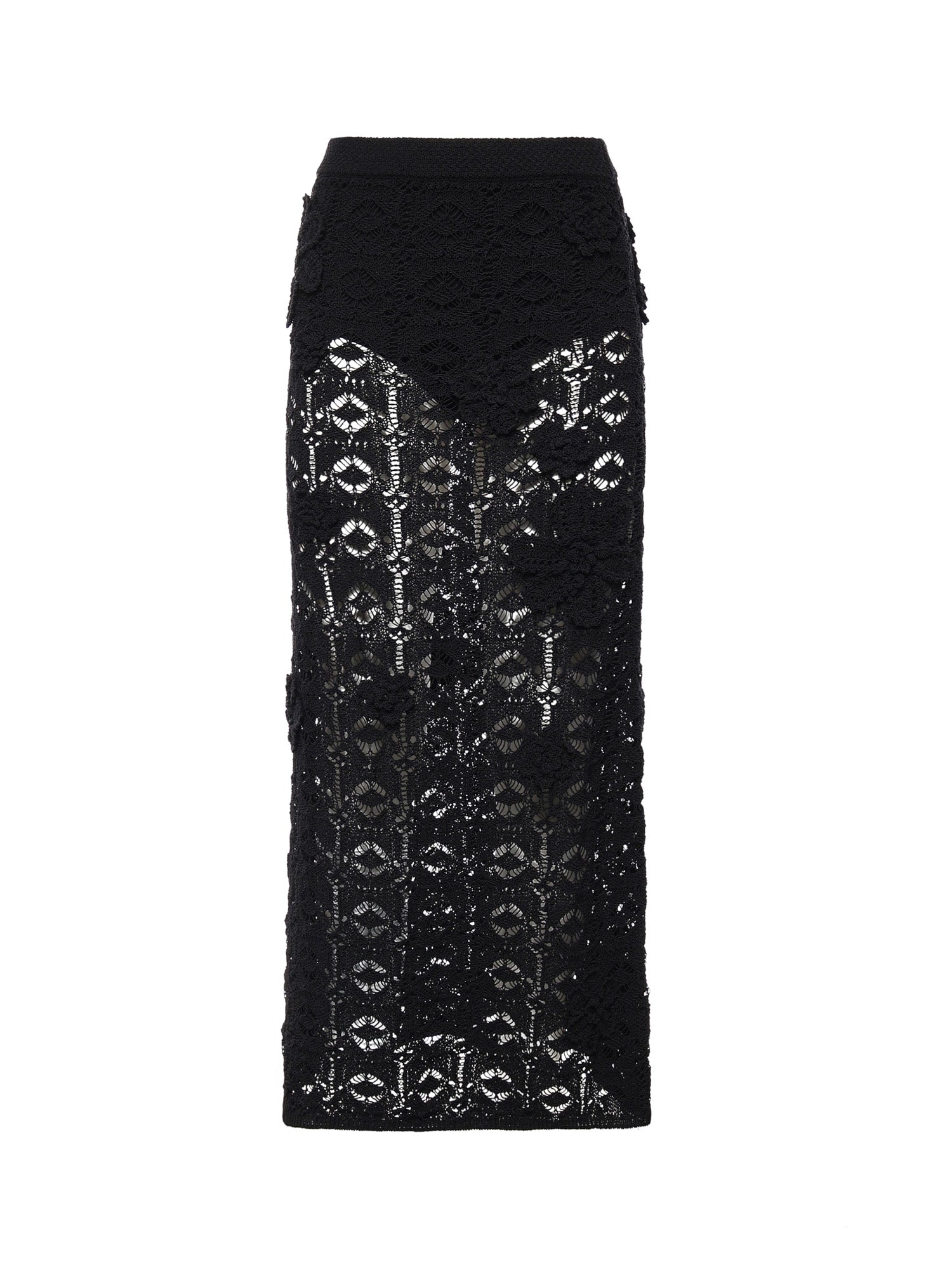 Gonna midi in crochet con fiori 106861 A3B8Z99 PINKO 