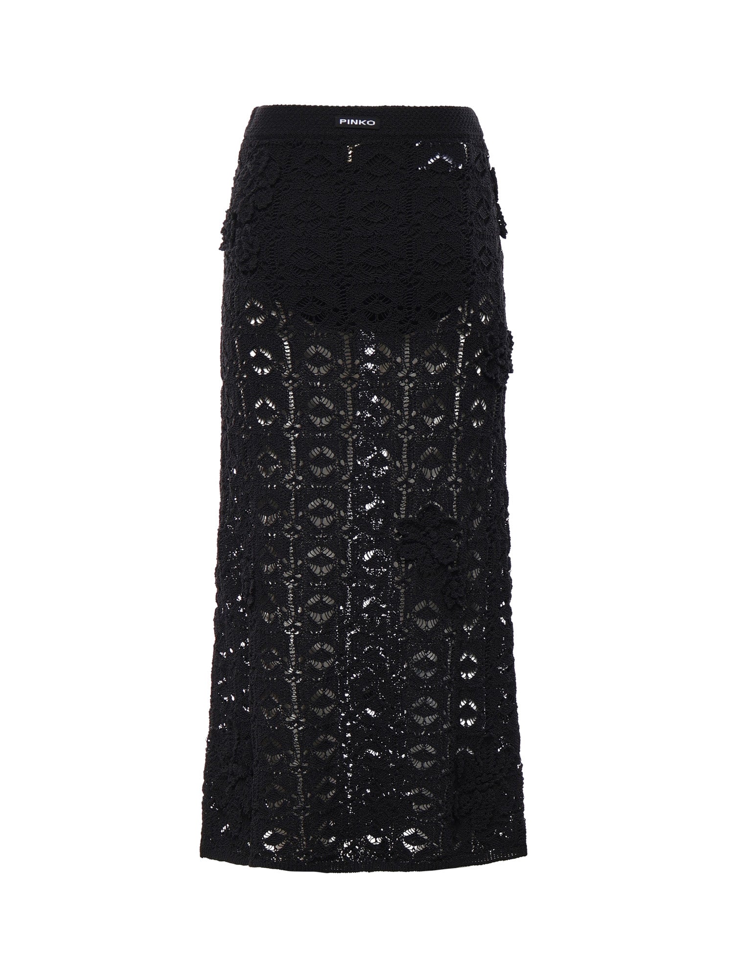 Gonna midi in crochet con fiori 106861 A3B8Z99 PINKO 