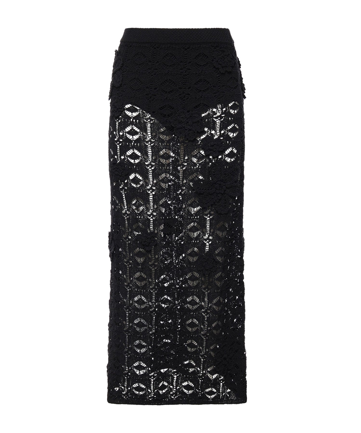 Gonna midi in crochet con fiori 106861 A3B8Z99 PINKO 