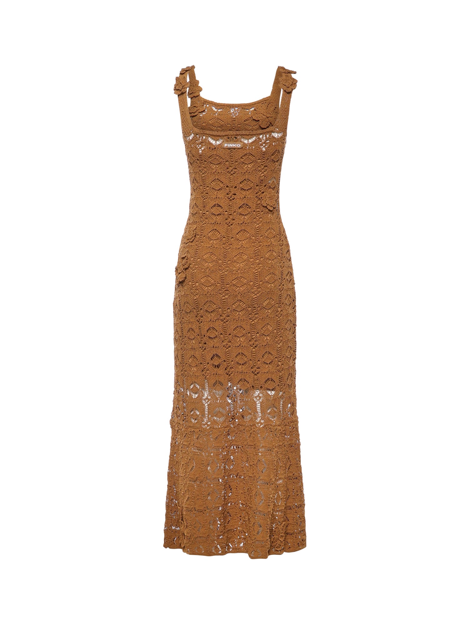 Abito midi crochet con fiori applicati 106862 A3B8L25 PINKO 