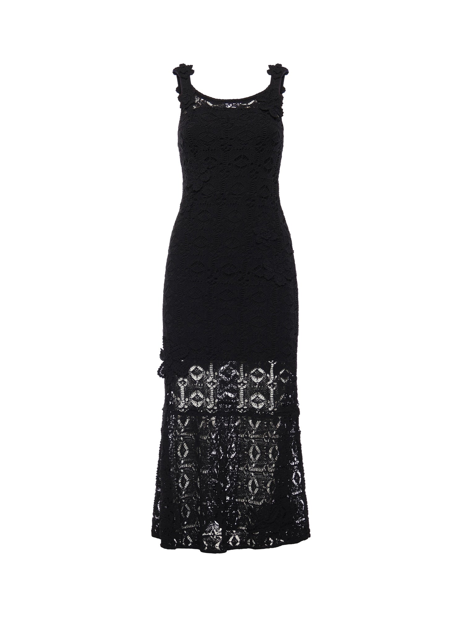 Abito midi crochet con fiori applicati 106862 A3B8Z99 PINKO 