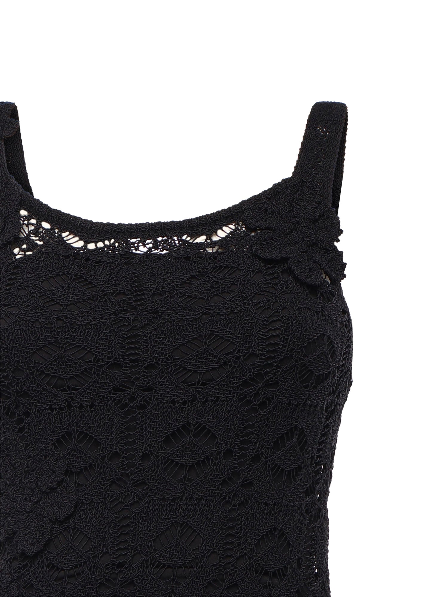 Abito midi crochet con fiori applicati 106862 A3B8Z99 PINKO 