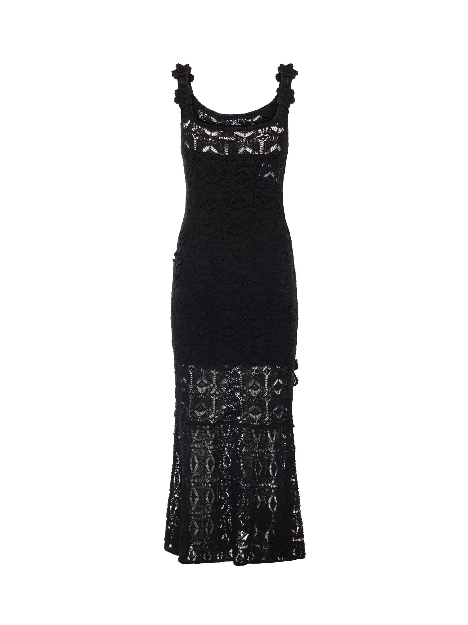 Abito midi crochet con fiori applicati 106862 A3B8Z99 PINKO 