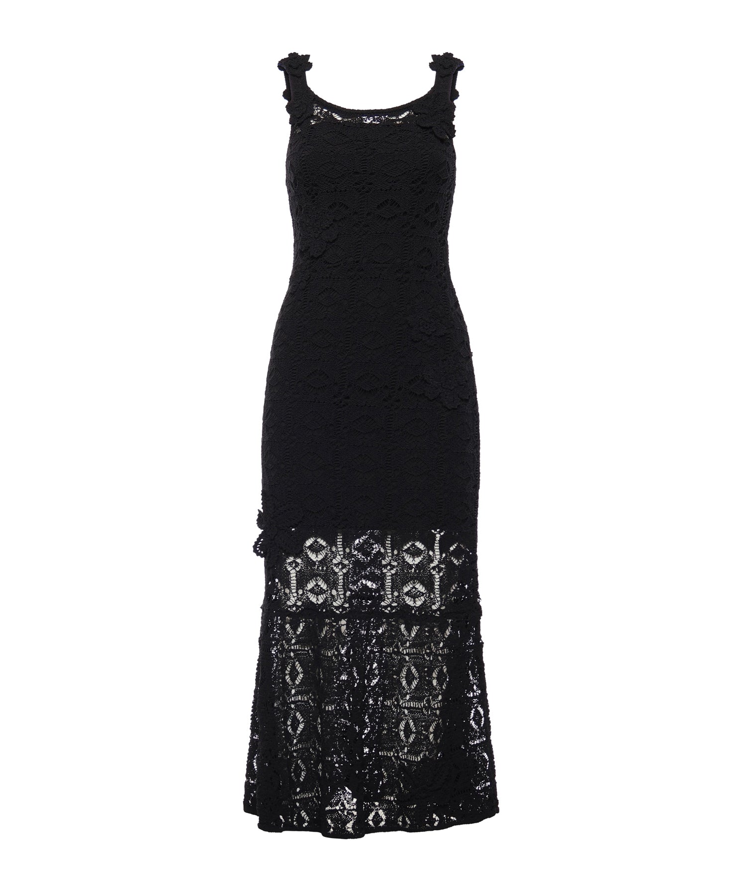 Abito midi crochet con fiori applicati 106862 A3B8Z99 PINKO 