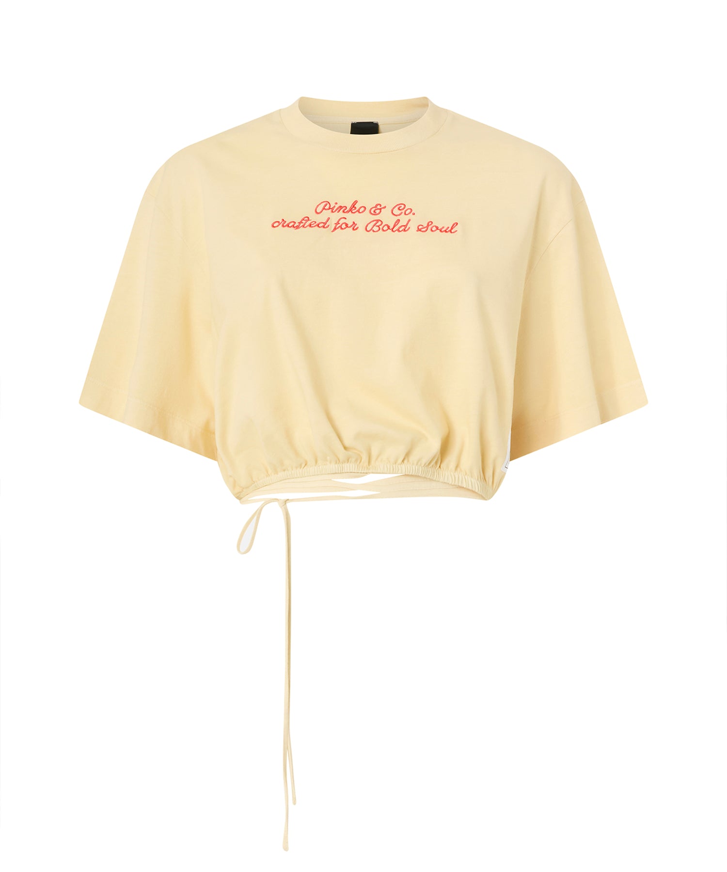 Crop top con logo lettering 106871 A3BMC19 PINKO 