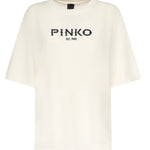 T-shirt in jersey con logo 106872 A3B3Z05 PINKO 