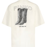 T-shirt in jersey con logo 106872 A3B3Z05 PINKO 