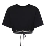 T-shirt cropped in jersey 106907 A3ARZ99 PINKO 