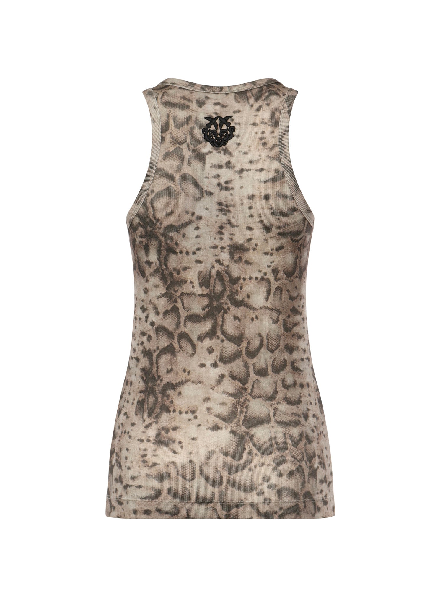 Canotta a costine con stampa snake 106919 A3DPCZ9 PINKO 