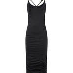 Abito midi a tubino con spalline incrociate 106953 A3C1Z99 PINKO 