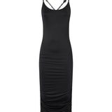 Abito midi a tubino con spalline incrociate 106953 A3C1Z99 PINKO 