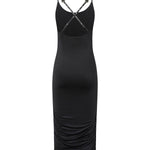 Abito midi a tubino con spalline incrociate 106953 A3C1Z99 PINKO 