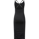 Abito midi a tubino con spalline incrociate 106953 A3C1Z99 PINKO 
